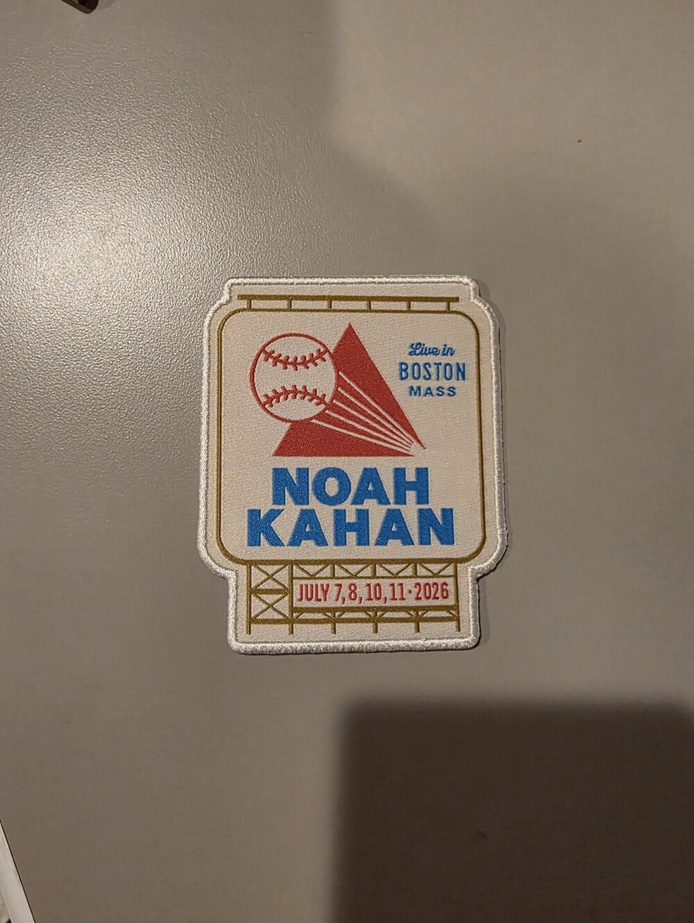 Noah Kaha Live In Boston Tour Patch - Cream, Blue & Red